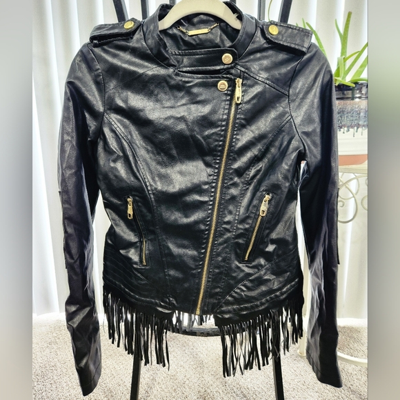 Steve Madden Faux Leather Cropped Jacket - Picture 4 of 10